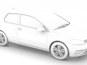 vw golf tsi 3door typ5g 2019 3D Model