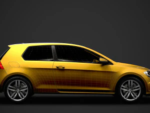 vw golf tsi 3door typ5g 2019 3D Model