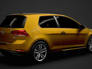 vw golf tsi 3door typ5g 2019 3D Model