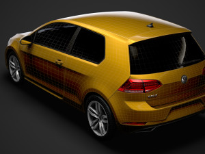 vw golf tsi 3door typ5g 2019 Modelo 3D