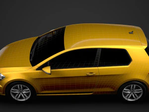 vw golf tsi 3door typ5g 2019 3D Model