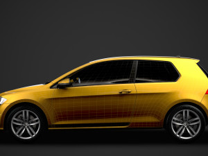 vw golf tsi 3door typ5g 2019 Modelo 3D