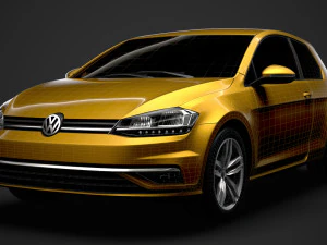 vw golf tsi 3door typ5g 2019 3D Model