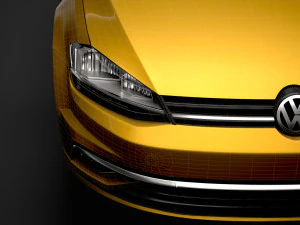 vw golf tsi 3door typ5g 2019 3D Model