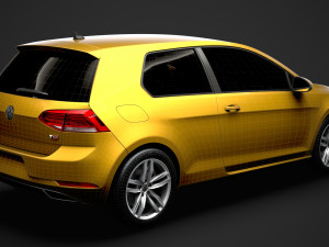 vw golf tsi 3door typ5g 2019 Modelo 3D