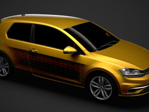 vw golf tsi 3door typ5g 2019 Modelo 3D
