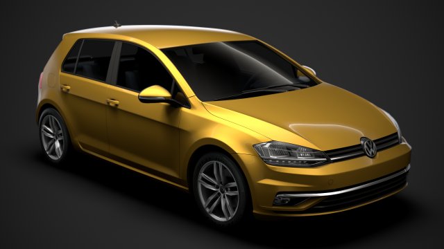 vw golf tsi 5door typ5g 2019 3D Model .c4d .max .obj .3ds .fbx .stl .blend 