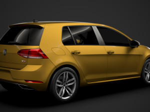 vw golf tsi 5door typ5g 2019 3D Model