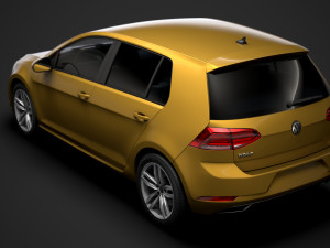vw golf tsi 5door typ5g 2019 3D Model