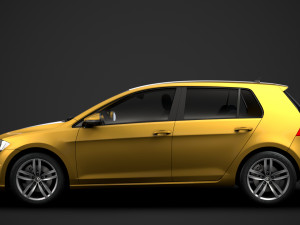 vw golf tsi 5door typ5g 2019 3D Model