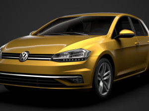 vw golf tsi 5door typ5g 2019 3D Model