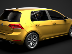 vw golf tsi 5door typ5g 2019 3D Model