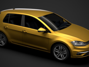 vw golf tsi 5door typ5g 2019 3D Model