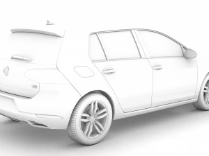vw golf tsi 5door typ5g 2019 3D Model