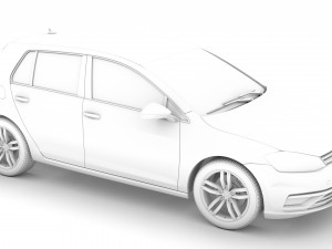vw golf tsi 5door typ5g 2019 3D Model