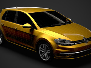 vw golf tsi 5door typ5g 2019 3D Model