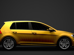 vw golf tsi 5door typ5g 2019 3D Model