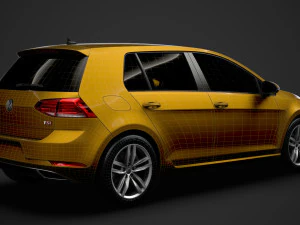 vw golf tsi 5door typ5g 2019 3D Model