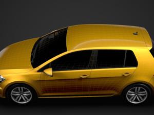 vw golf tsi 5door typ5g 2019 3D Model