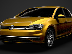 vw golf tsi 5door typ5g 2019 3D Model