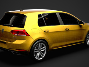 vw golf tsi 5door typ5g 2019 3D Model
