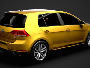 vw golf tsi 5door typ5g 2019 3D Model