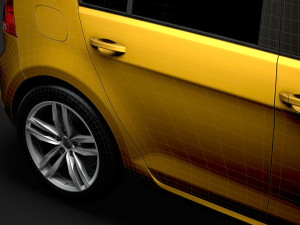 vw golf tsi 5door typ5g 2019 3D Model