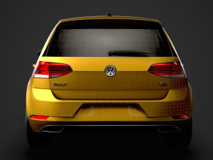 vw golf tsi 5door typ5g 2019 3D Model