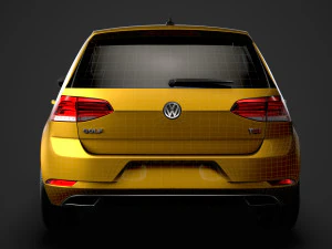 vw golf tsi 5door typ5g 2019 3D Model