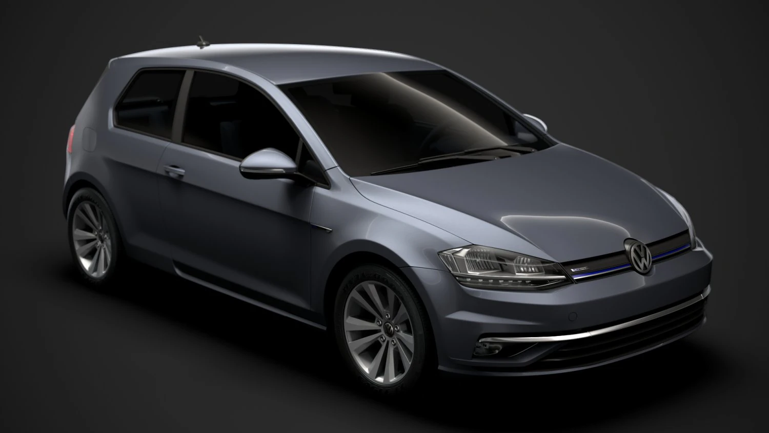 vw golf tsi bluemotion 3door typ5g 2019 3D Model .c4d .max .obj .3ds .fbx .stl .blend 