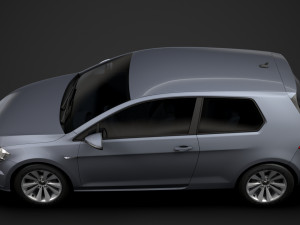 vw golf tsi bluemotion 3door typ5g 2019 3D Model