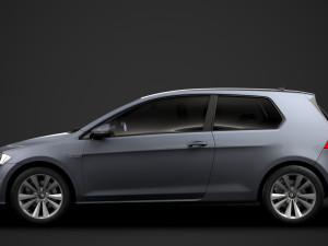 vw golf tsi bluemotion 3door typ5g 2019 3D Model