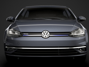 vw golf tsi bluemotion 3door typ5g 2019 3D Model