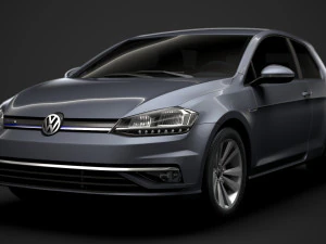 vw golf tsi bluemotion 3door typ5g 2019 3D Model