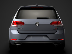 vw golf tsi bluemotion 3door typ5g 2019 3D Model