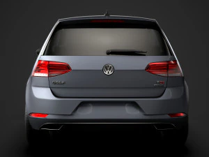 vw golf tsi bluemotion 3door typ5g 2019 3D Model