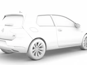 vw golf tsi bluemotion 3door typ5g 2019 3D Model