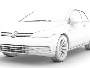 vw golf tsi bluemotion 3door typ5g 2019 3D Model