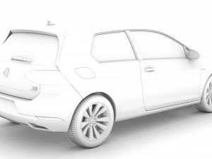 vw golf tsi bluemotion 3door typ5g 2019 3D Model