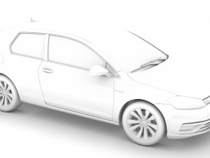 vw golf tsi bluemotion 3door typ5g 2019 3D Model