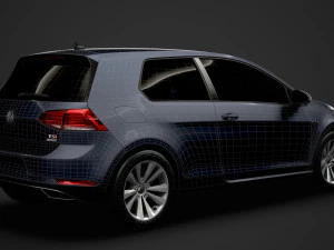 vw golf tsi bluemotion 3door typ5g 2019 3D Model