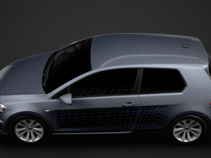 vw golf tsi bluemotion 3door typ5g 2019 3D Model