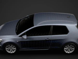 vw golf tsi bluemotion 3door typ5g 2019 3D Model