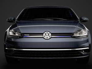 vw golf tsi bluemotion 3door typ5g 2019 3D Model