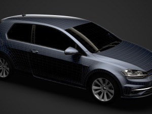 vw golf tsi bluemotion 3door typ5g 2019 3D Model