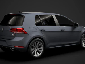 vw golf tsi bluemotion 5door typ5g 2019 3D Model