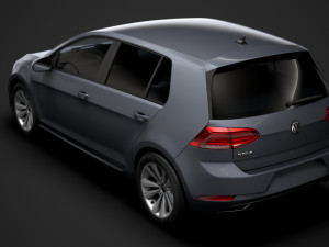 vw golf tsi bluemotion 5door typ5g 2019 Model 3D