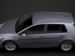 vw golf tsi bluemotion 5door typ5g 2019 Model 3D