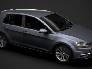 vw golf tsi bluemotion 5door typ5g 2019 3D Model