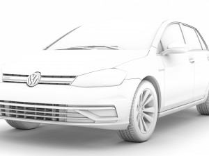 vw golf tsi bluemotion 5door typ5g 2019 Model 3D